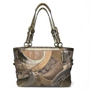 Coach Metallic Patchwork Tote Bag EUC!